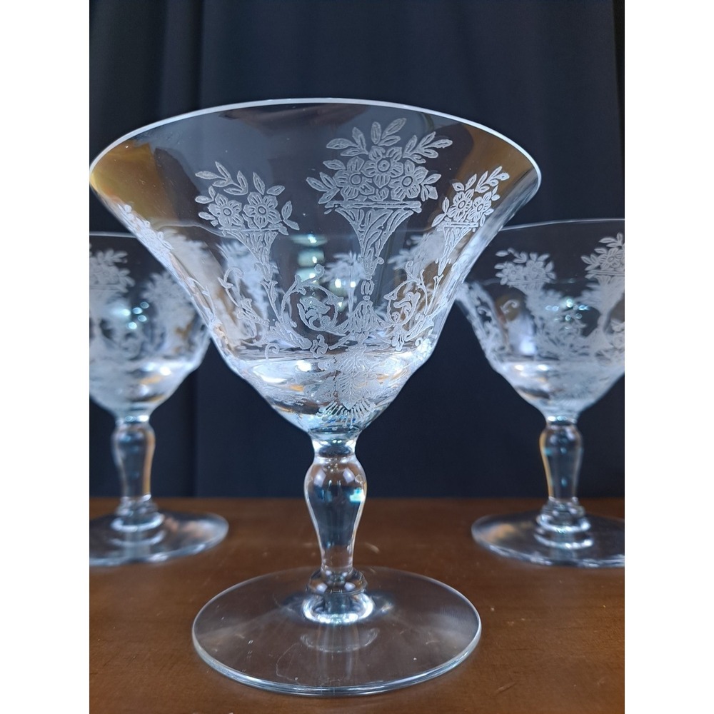 Morgantown Mayfair Clear Stem 4" Cocktail Glass Set Of 3